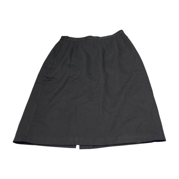Worthington Skirt Women's Black Rayon Elastic Waist Side Site Back Button - Picture 1 of 7